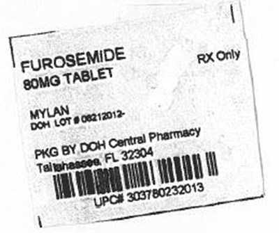Furosemide Tablets 80 mg Bottles (Furosemide 80 mg Mylan)